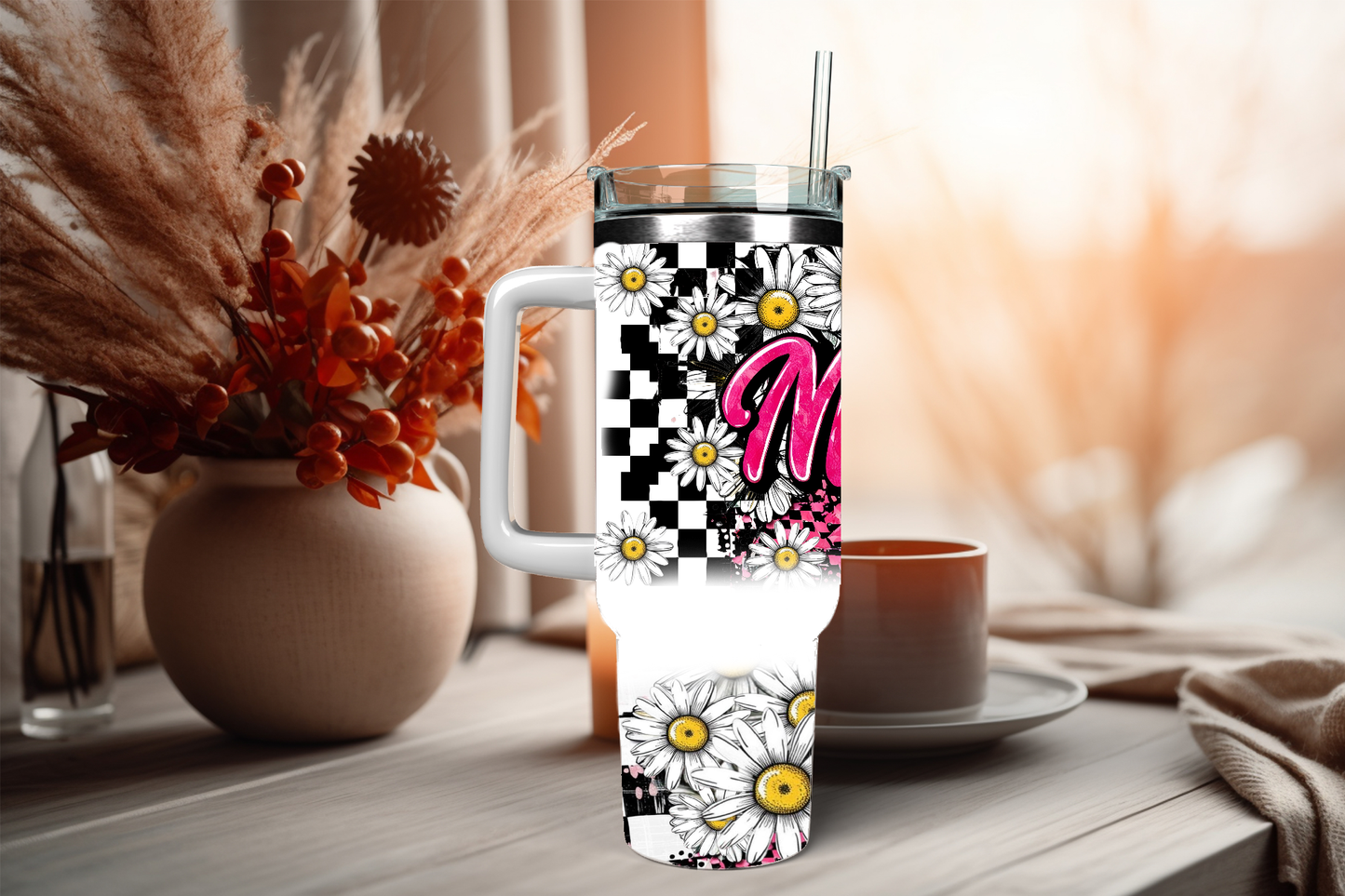 Mama retro, 40oz travel tumbler, physical item, gift itea