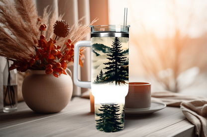 Deer in the woods, 40oz travel tumbler, physical item, gift idea