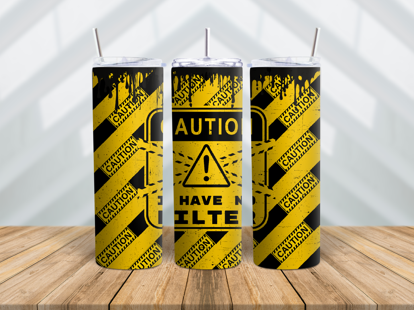 CAUTION I HAVE NO FILTER 20oz tumbler physical item - JustifiedMadness1