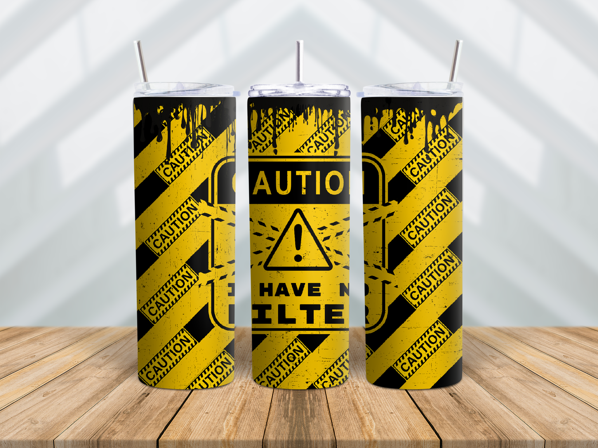CAUTION I HAVE NO FILTER 20oz tumbler physical item - JustifiedMadness1
