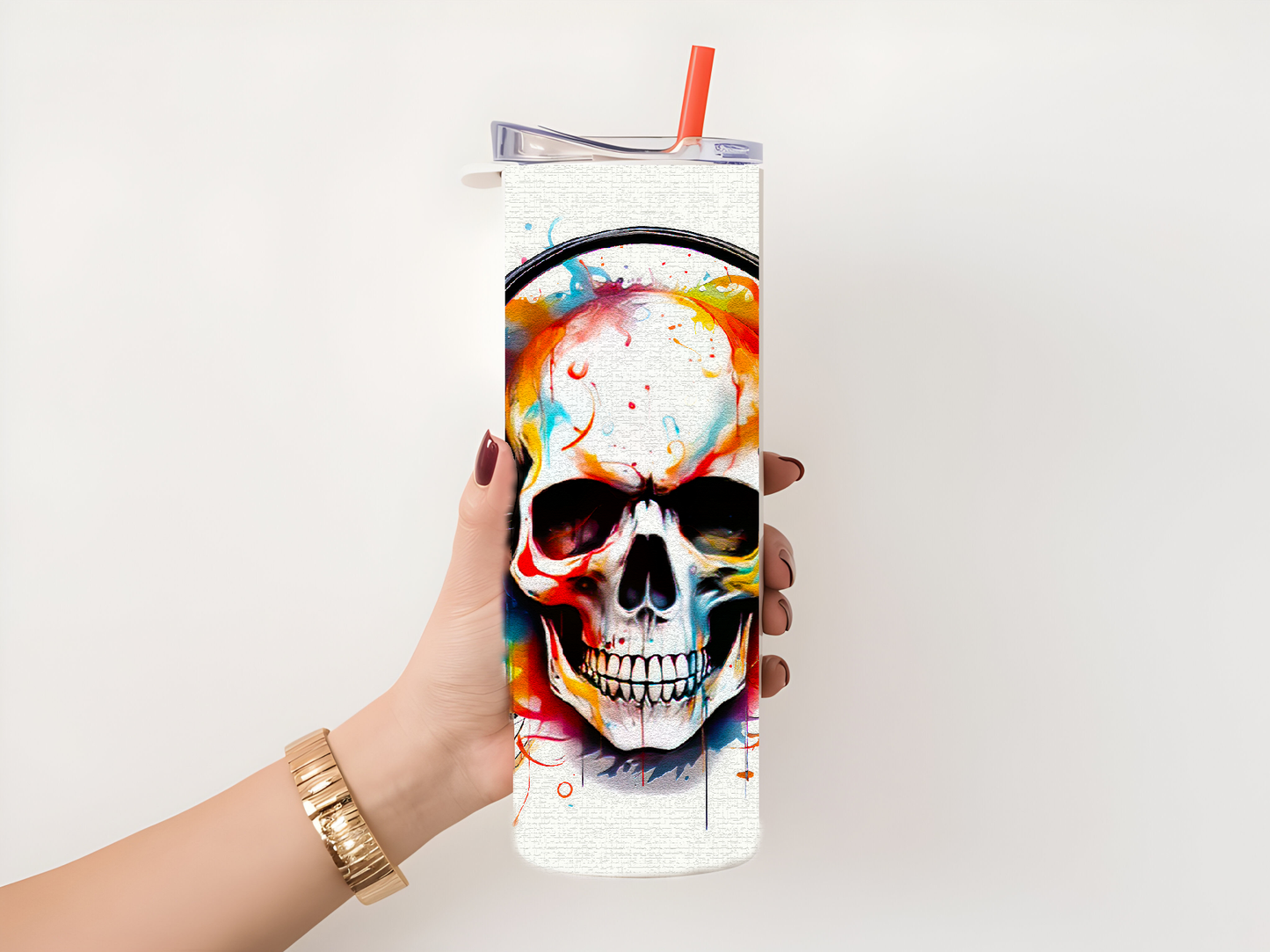 Skull music 20oz tumbler physical item - JustifiedMadness1
