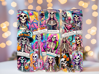 Skeletion tarot card 20oz tumbler phsyical item - JustifiedMadness1
