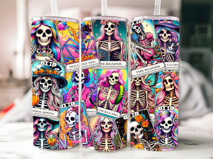 Skeletion tarot card 20oz tumbler phsyical item - JustifiedMadness1