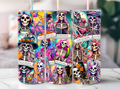 Skeletion tarot card 20oz tumbler phsyical item - JustifiedMadness1